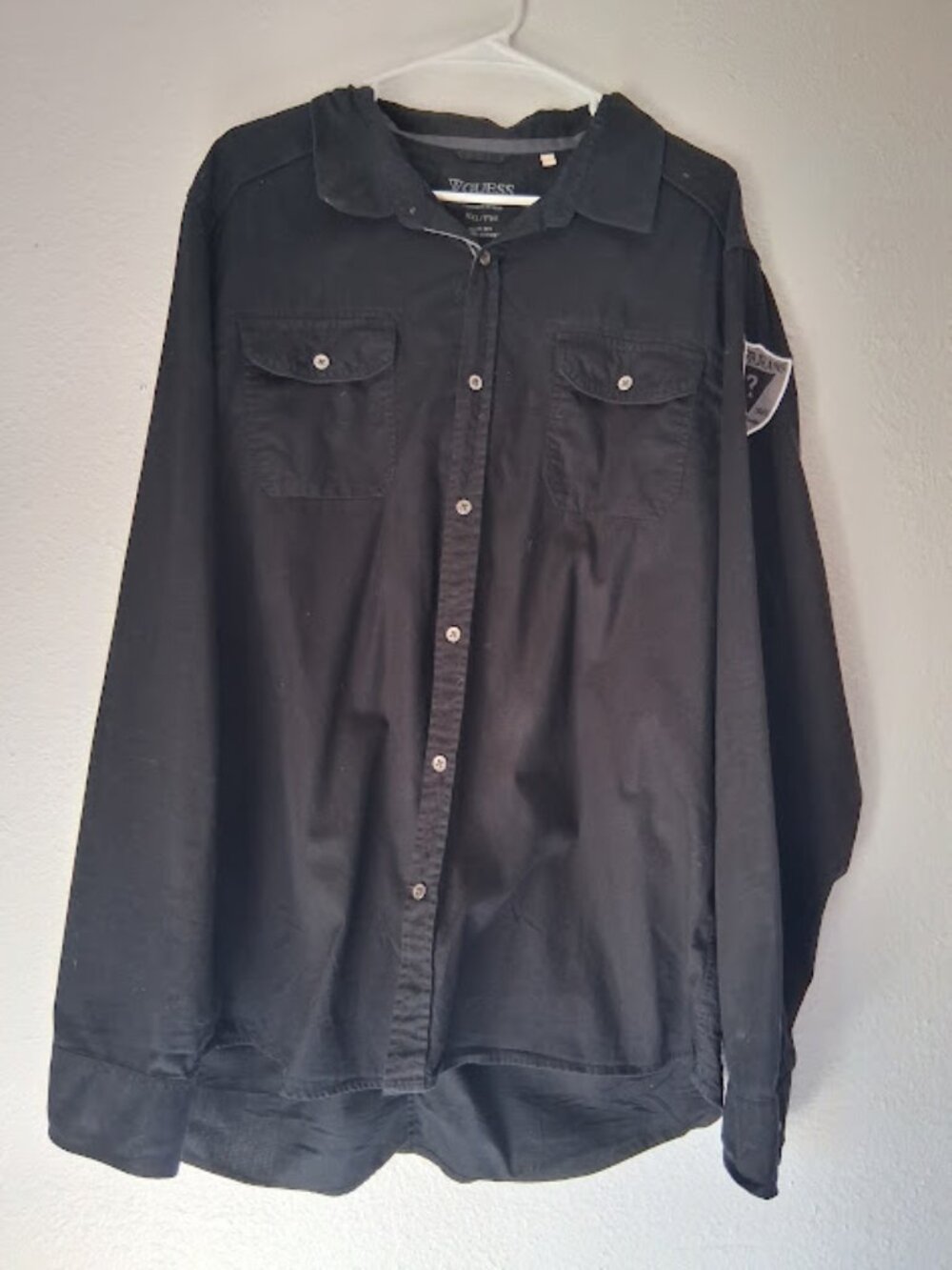 Guess Jeans men's size XXL black button up shirt